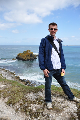 Me at the coast at Carrick-a-Rede rope bridge