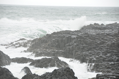 First view of the Giant's Causeway