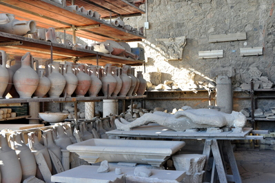 Lots of pots and the remains of a resident