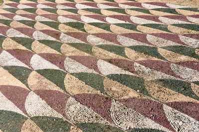 Original mosaic floor inside the Baths of Caracalla