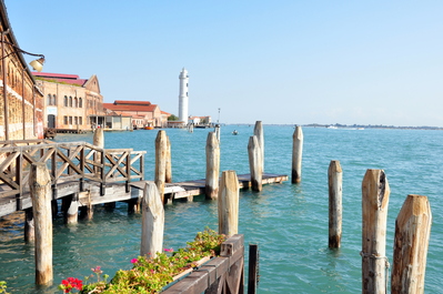 Behind a glass factory at the edge of Murano