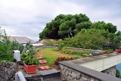 Like the front yard of a house, except on top of the house instead of in front