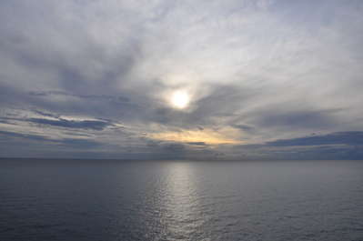 Sun, clouds, sea