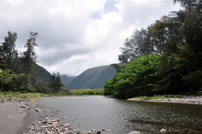 Looking up the valley from the beach