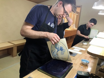 Me doing one of the last steps of my print