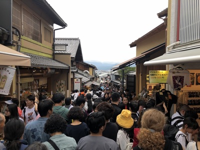Epic crowds leaving the temple area