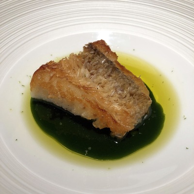 Crispy fried amadai fish with chrysanthemum sauce