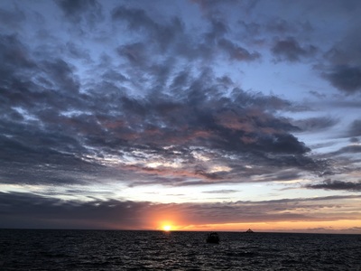 Sunset from the boat