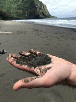 Black sand beach