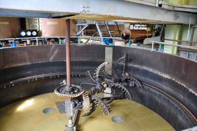 Mash tun, note it is open-top, which is unusual