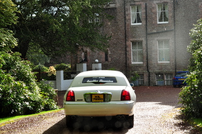Limo arriving at the castle