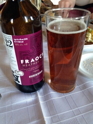 Barrel aged Fraoch Heather Ale, totally brilliant