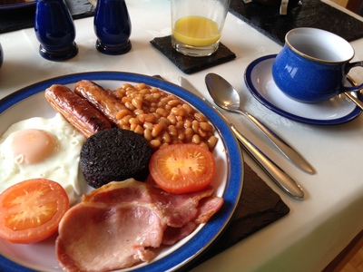 Breakfast, love that blood pudding