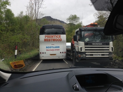 The roads got a bit tight as we approached the Highlands