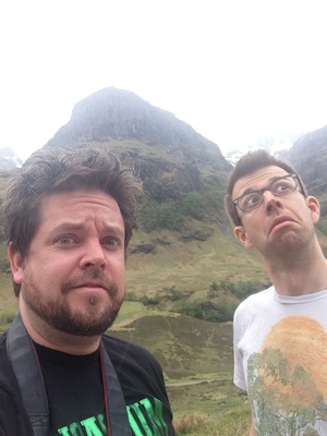 Posing below the imposing Mountains!
