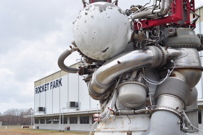 Rocket park, containing old bits of various craft and the big Saturn 5 rocket (inside the building)