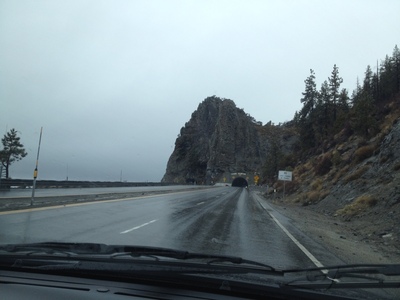 Cool mountain tunnel just outside of South Lake Tahoe