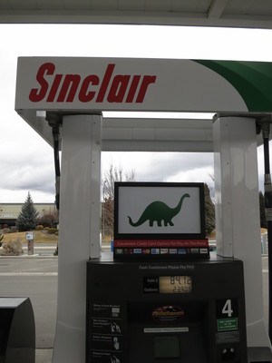 Dinosaur gas! It is made of dinosaurs!