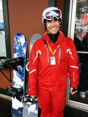 Rob after an excellent morning of snowboaring