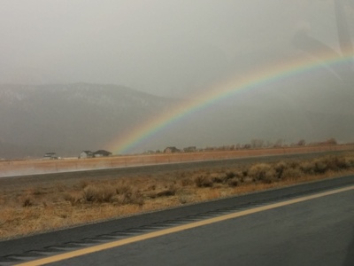 Rainbow between Carson City and Reno