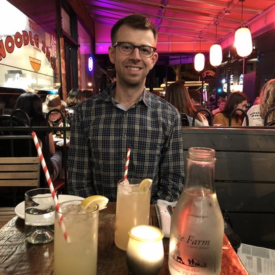 At dinner with fancy sodas
