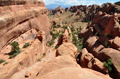Hiking up a rock fin