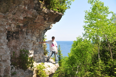 Me underneath the ledge