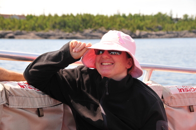 Toni on the boat