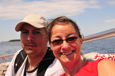 Luis and Verna on the boat