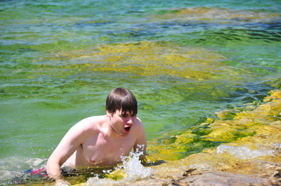 Matt was not immune and quickly exited the water
