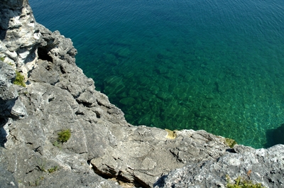 My view of the water below as I climbed