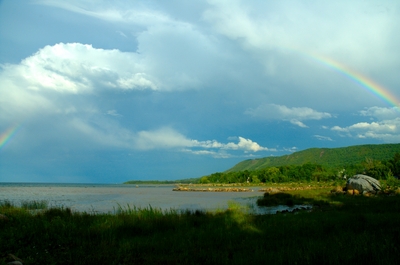 The rainbow as we pulled into Collingwood
