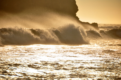 Waves at sunset
