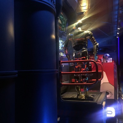 In line at Star Tours