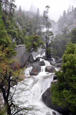 Waterfall by the side of the road on our drive into the valley