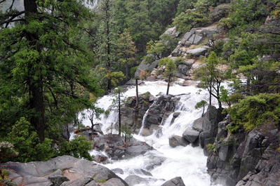 Waterfall by the side of the road on our drive into the valley