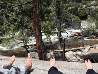 Resting at the top of Vernal Falls